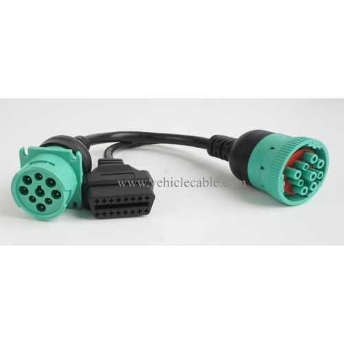 YPP J1939 Male to J1939 Female and OBD2 Splitter Cable (1pcs)