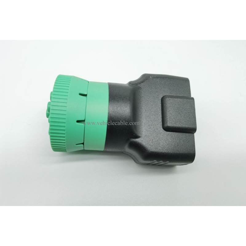 Type 2 Green 9pin J1939 to OBD2 16pin J1962 Female Adapter 