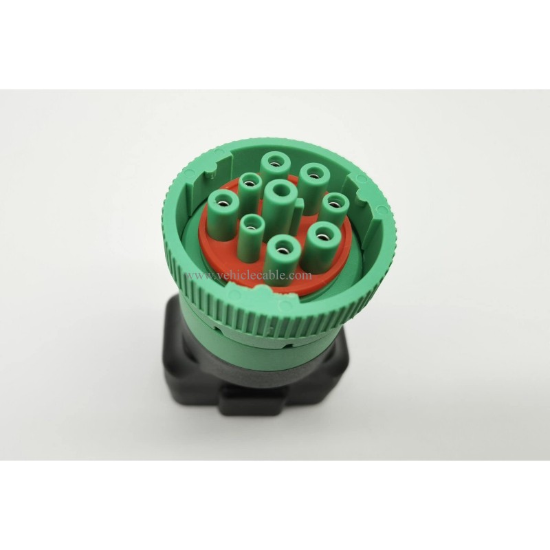 Type 2 Green 9pin J1939 to OBD2 16pin J1962 Female Adapter 