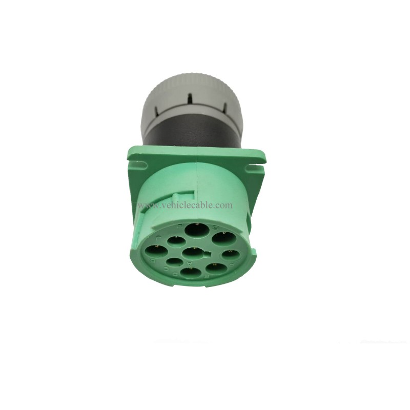 Green 9pin J1939 Type 2 to 6pin J1708 Adapter 