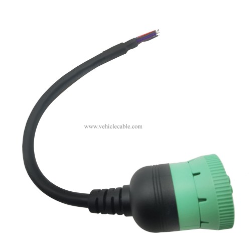 YPP Type 2 Green 9pin J1939 to Open Loose Male Cable 1ft/30cm