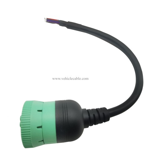 YPP Type 2 Green 9pin J1939 to Open Loose Male Cable 1ft/30cm