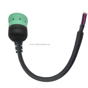 YPP Type 2 Green 9pin J1939 to Open Loose Male Cable 1ft/30cm 