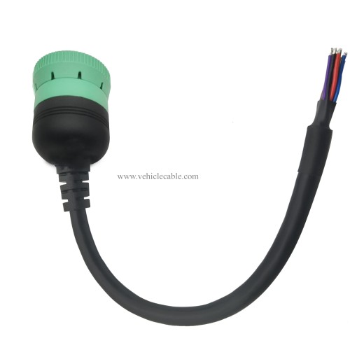 YPP Type 2 Green 9pin J1939 to Open Loose Male Cable 1ft/30cm