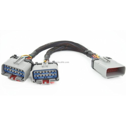 14PIN RP-1226 14 Way 1 Male to 2 Female Y Cable Adapter RP1226 Splitter for Freightliner