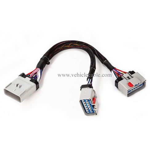 14PIN RP-1226 14 Way 1 Male to 2 Female Y Cable Adapter RP1226 Splitter for Freightliner