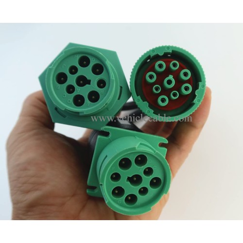 Waterproof Overmolded J1939 Type 2 Splitter Y Cable 1 Male to 2 Female 9pin connectors