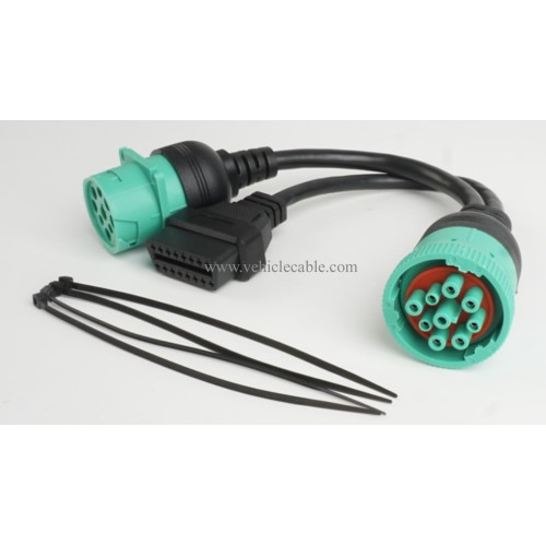 YPP J1939 Male to J1939 Female and OBD2 Splitter Cable (1pcs)