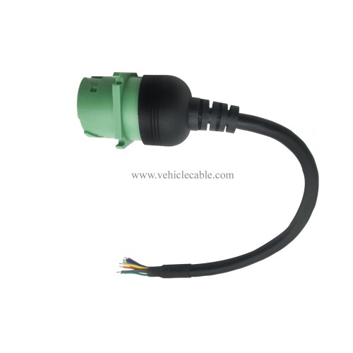 Type 2 Green 9pin J1939 Female to Open Cable 1ft/30cm