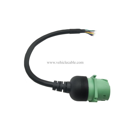 Type 2 Green 9pin J1939 Female to Open Cable 1ft/30cm