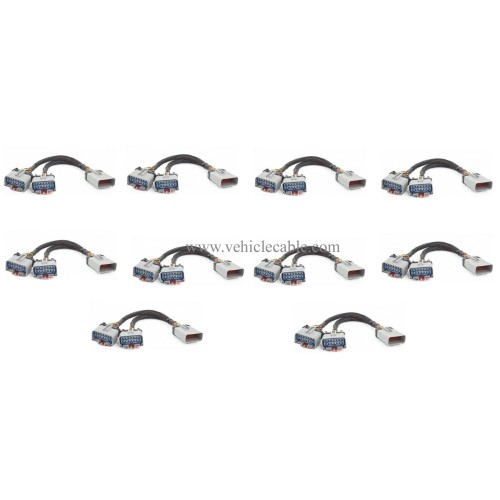 10 Pack 14PIN RP-1226 14 Way 1 Male to 2 Female Splitter Y Cable RP1226 for Freightliner