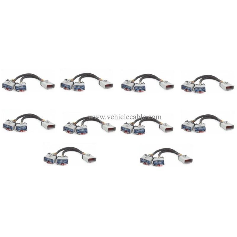 10 Pack 14PIN RP-1226 14 Way 1 Male to 2 Female Splitter Y Cable RP1226 for Freightliner 