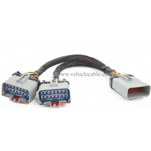 14PIN RP-1226 14 Way 1 Male to 2 Female Extenion Splitter Y Cable Adapter RP1226 for Freightliner