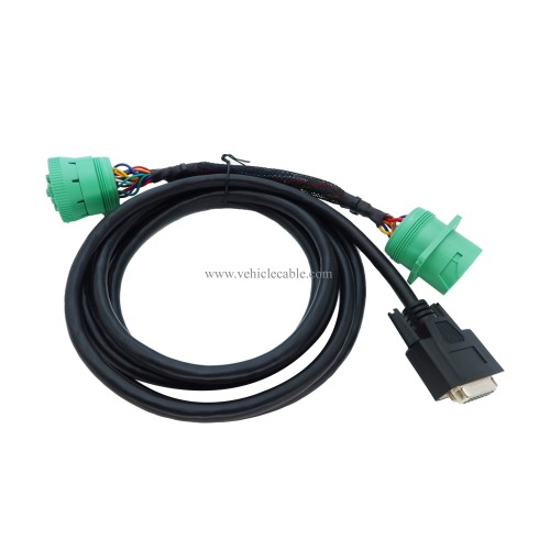 MITOB DB15 to Green Type 2 J1939 Male and Female Splitter Y Cable for Truck Freightliner ELD Device