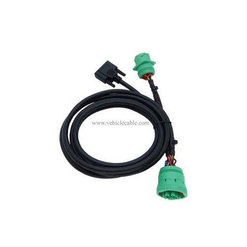 MITOB DB15 to Green Type 2 J1939 Male and Female Splitter Y Cable for Truck Freightliner ELD Device