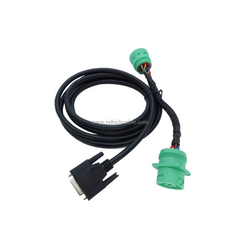 MITOB DB15 to Green Type 2 J1939 Male and Female Splitter Y Cable for Truck Freightliner ELD Device