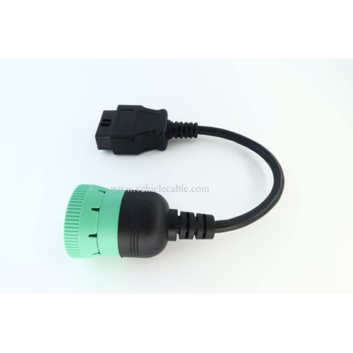 Green Type 2 J1939 Male to 16pin OBD2 Female Cable 16pin to 9pin J1939 Adapter Cable