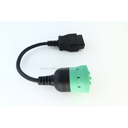 Green Type 2 J1939 Male to 16pin OBD2 Female Cable 16pin to 9pin J1939 Adapter Cable