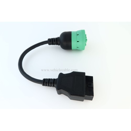 Green Type 2 J1939 Male to 16pin OBD2 Female Cable 16pin to 9pin J1939 Adapter Cable