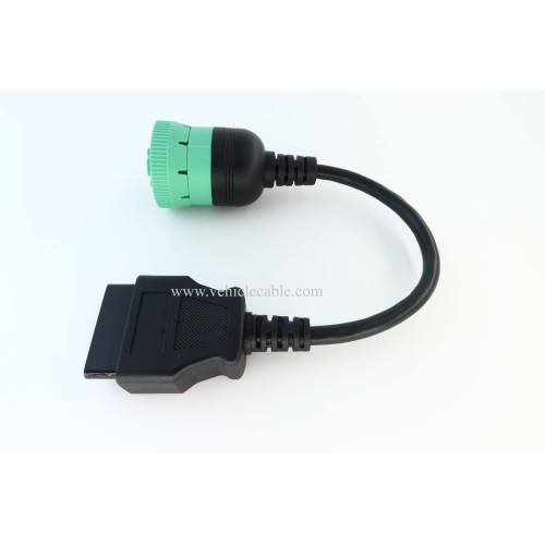 Green Type 2 J1939 Male to 16pin OBD2 Female Cable 16pin to 9pin J1939 Adapter Cable