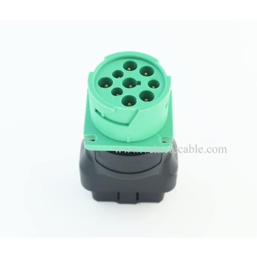 OBD2 Male to Green J1939 Female Adapter