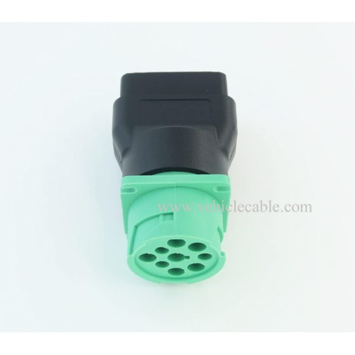 OBD2 Male to Green J1939 Female Adapter