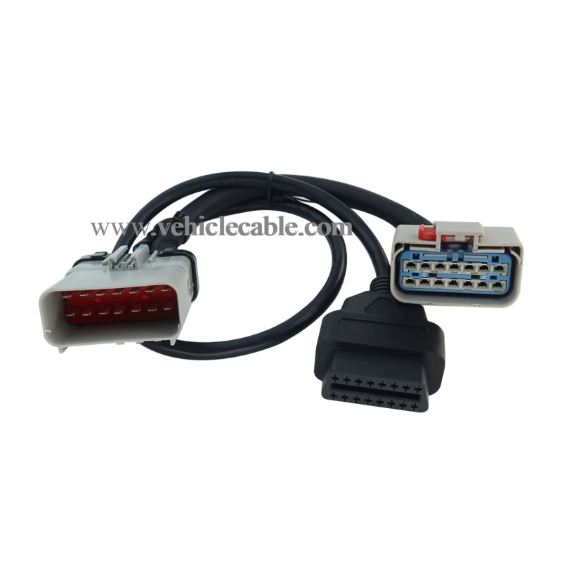 14pin RP1226 Male to 14pin RP-1226 Female to OBD2 Female Spliter Cable Splitter Cable 