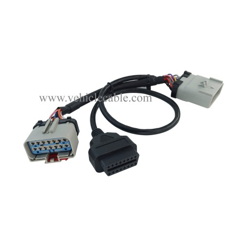 14pin RP1226 Male to 14pin RP-1226 Female to OBD2 Female Spliter Cable Splitter Cable