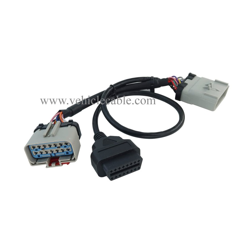 14pin RP1226 Male to 14pin RP-1226 Female to OBD2 Female Spliter Cable Splitter Cable 