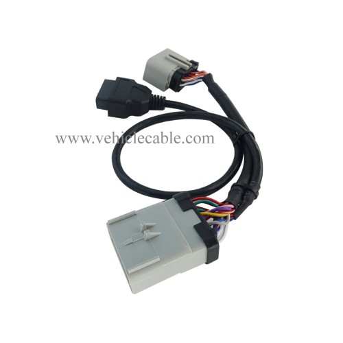 14pin RP1226 Male to 14pin RP-1226 Female to OBD2 Female Spliter Cable Splitter Cable