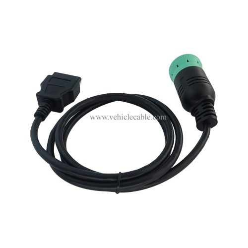 MITOB Long Cable Type 2 Green 9 Pin J1939 to OBD2 Female Port Cable 3ft/1m