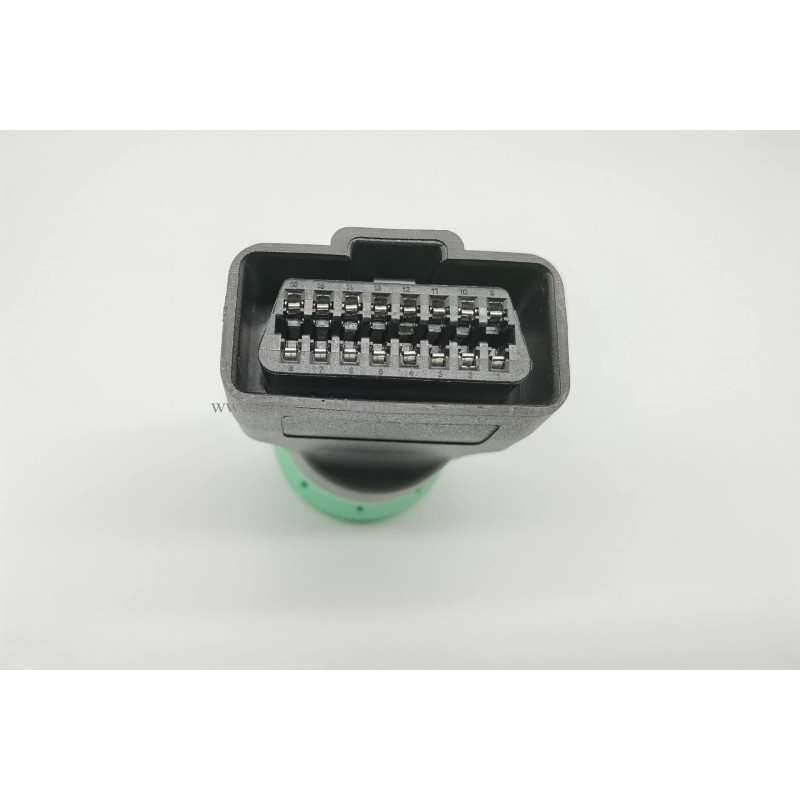 Type 2 Green 9pin J1939 to OBD2 16pin J1962 Female Adapter 